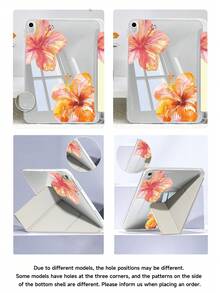 Vacation Style Pink Silicone Cute Pink Hibiscus Flower Pattern Tablet Case For Air 4/5 10.9", 7/8/9 10.2", (A16) 11" 11th Gen 2025, Kindle Paperwhite 11th/12th Gen 2024, Galaxy Tab A9 Etc. Tablets. 3+Y Foldable Anti-Bend, Reinforced Silicone Corners, Back To School New Year Gift Spring Birthday Party - 彩色 - 查看 6