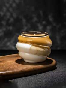 250ml Niche Design Circle Glass Cup, Personalized, Heat-Resistant Water Mug, Iced American/Latte Coffee Cup, Special Beverage Cup - Clear - View 4