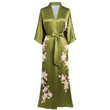 BABEYOND Kimono Robe Cover Up With Box Long Floral Satin Sleepwear Silky Bathrobe Bachelorette Robe - Ôliu - Xem 8