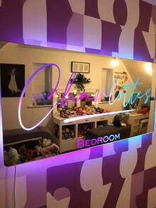 Personalized Name Neon LED Wall Light Mirror With Custom Name, Suitable For Bedroom Decoration, Perfect For Birthdays, Graduation Ceremonies, Parties, Christmas, Anniversary Gifts, USB Power Supply - Multicolor - View 2