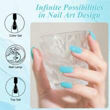 MEET ACROSS 1pc 7ml Macaron Color Rubber Base Gel Nail Polish , Blue Nail Camouflage Color Coat UV Construction Gel Varnish, Semi Permanent Soak Off UV Led Manicure Nail Art Design Nail Supplies For Home And Salon Nails - Blue - View 5