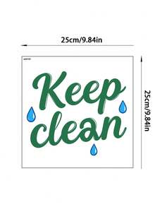 1张“保持清洁”绿色文字马桶贴纸，实用马桶盖贴纸和浴室墙贴，适合家庭使用，成人适用，有助于培养清洁习惯，是乔迁新居、送给室友和新房主的实用礼物。 - 彩色 - 查看 4