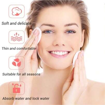 200/300/400/600pcs Round Facial Cleansing Pads - Gentle Makeup Remover Wipes, Convenient Travel Face Towels, Suitable For All Skin Types, Fragrance-Free, Perfect For Travel, Unisex, Practical Gift For Christmas, New Year, Birthday, Anniversary