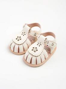 婴儿女童夏季凉鞋新生儿幼儿学步鞋婴儿床裙鞋 - 白色 - 查看 13