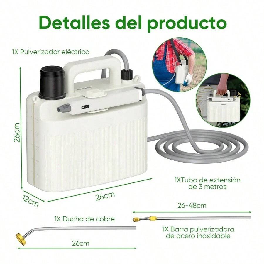 Fumigadora Aspersora Eléctrico, Jardineria Herramientas 5l - Blanco - Ver 1