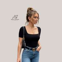 Set Of 4 Baby Look Blouses With Double Front Lining And Square Neckline. Simple. None. Vacation. Beach. - TẮT/ĐEN/XANH DƯƠNG/HỒNG - Xem 4