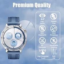 4pcs Tempered Glass Screen Protector For Huawei Watch GT5/GT5 Pro/GT4 41mm/42mm/46mm - 9H Hardness Anti-Scratch, High Definition Transparent Touch, Anti-Fingerprint Anti-Dirt, Easy Installation, Crystal Clear, Full Coverage, Durable Protective Case, Electronic Product Maintenance - 4pcs - View 5