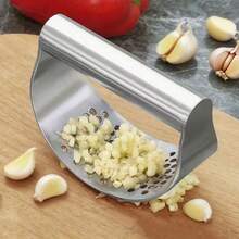 1pc Stainless Steel Garlic Press And Manual Fruit And Vegetable Masher, Easy To Use And Clean. Ideal For Chopping And Pressing Garlic, Fruits, And Vegetables. Perfect For Home Kitchens, RV Kitchens, And Restaurants. - Bạc - Xem 2
