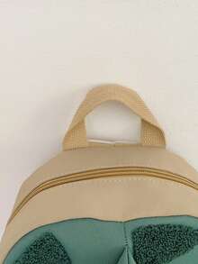 1pc Gray Dotted + 3D Tail Backpack, Zipper Closure, Cute Style, Suitable For Outings And School, All Seasons - Green - View 7