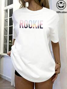 2026ROOKIE Bunter Muster Loose T-Shirt für Damen, Lässig Sommer - Weiss - Visa 3