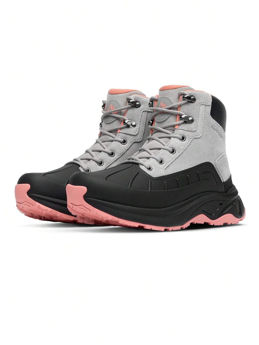 Women Waterproof Suede Ankle Boots Outdoor Hiking Boots Trekking Camping Trail Travel Non-Slip Climbing Hiking Boots Four Seasons - 淺灰色 - 查看 1
