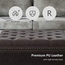 ASDF-Grehge quare Storage Ottoman Bench Ottoman Coffee Table Bench Oversized Coffee Table Ottoman Bench with Storage for Living Room - Marrn - Ver 7