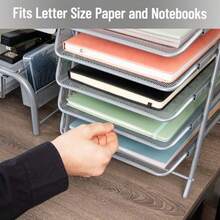 caja de archivostes Mind Reader 5-Tier Pr T Desktop Organizer File Stoe Office Ml Mes 11.75 L x 14 W x 14.5  Silvercaja de archivos - Plateado - Ver 6