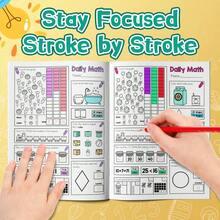 Cuaderno de actividades de matemáticas diarias - Práctica mixta con habilidades numéricas y cálculos, páginas divertidas de colorear por matemáticas, problemas de palabras y tareas lógicas, ejercicios claros paso a paso, desarrolla el sentido numérico, el enfoque y la confianza - Matemáticas diarias - Ver 4