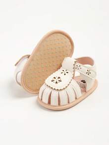 婴儿女童夏季凉鞋新生儿幼儿学步鞋婴儿床裙鞋 - 白色 - 查看 11