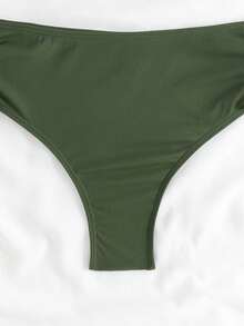 RWX VEST Modern Plus Size Bikini With High Waist Design 2025 XX559 - 軍綠色 - 查看 3