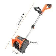 Cordless Snow Shovel, 13" Electric Snow Blower 20V, With 4 Ah Battery And Charger, 300lb/Min Snow Removal, 19FT Throw Distance, Lightweight 12lb For Driveway/Steps/Patio/Sidewalk,Tools For Men - Mẫu xe không chổi than với pin kép màu cam. - Xem 3