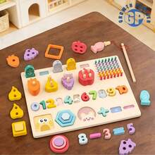 5-In-1 Wooden DIY Fishing Toy, Educational Counting Board & Number Matching Set, Unisex - Multicolor - View 2
