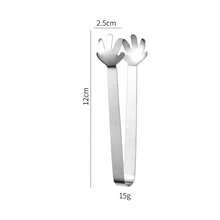 Stainless Steel Ice Tongs, Thick Mini Ice Cube Clamp, Household BBQ Buffet Food Serving Utensil - Silver - View 5