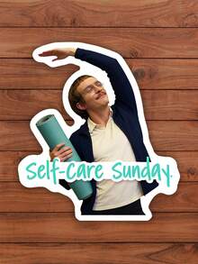 3/2/1pc SELF-CARE SUNDAY Fun Stickers - These Fun Stickers Are The Perfect Way To Celebrate Relaxation! Great For Sticking On Laptops, Water Bottles, And Make A Wonderful Gift For Those Who Love Wellness And Self-Care. - Multicolor - View 1