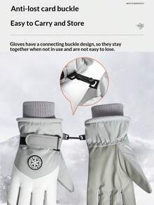 1 Pair Unisex Winter Ski Gloves, Windproof Thick Warm Gloves For Skiing, Snowboarding - A - View 4