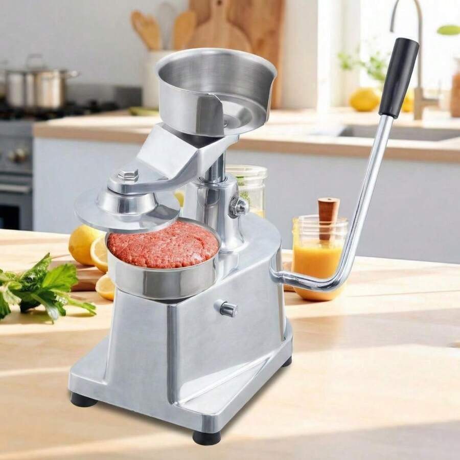 LIZHOUMIL 4/5/6 Inch Stainless Steel Hamburger Patty Molder, Comes With 500 Sheets Of Paper, Heavy-Duty, Easy To Demold And Clean, Suitable For Homes, Outdoor Stalls, School Kitchens, Hotels, Hamburger Shops. - 4 In - View 1