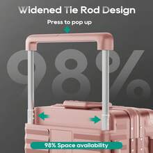 Joyway 20 Inch Carry On Luggage With Front Laptop Compartment Wide Handle Metal Corners Cup Holder Side Hook 360 Silent Spinner Wheels TSA Lock Airline Approved Hardshell Suitcase Travel Essentials Durable For Men Women Vacation Business Large Capacity Travel Accessories - 乾枯玫瑰色 - 查看 4