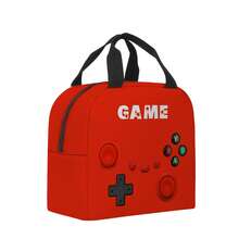 Game Pattern Printed Large Capacity Aluminum Foil Insulated Lunch Bag, Cartoon Outdoor Thermal Lunch Box Tote, Convenient To Carry - Red - View 10