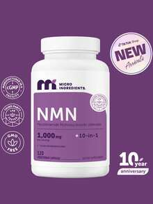 NMN--Nicotinamide Mononucleotide Ultimate|1,000mg Per Serving+10-In-1|Clean Ingredients Only|120vegetarian Capsulesdietary Supplement - 1Bottles - 查看 1