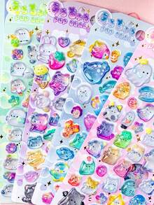 3D Cute Stickers, Exquisite Decorative Stickers, Made Of Sponge And Plastic, Two Styles Available. Can Be Used To Make Sticker Books, Notebooks, Refrigerator Magnets, And Decorate Phone Cases. Also Suitable For Family Gatherings, Birthday Parties, Christmas, And Other Occasions. Recommended As Gifts For Friends And Children. - Multicolor - View 4
