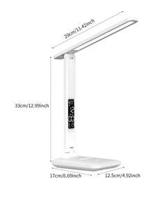 LED Desk Lamp, Eye-Caring Study Reading Light For Students, Bedroom Bedside Lamp, Powered Desk Lamp For Dorm - White - View 12