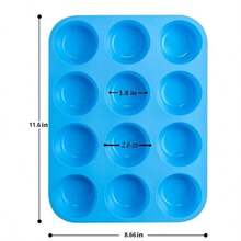 Round 12 Holes Cupcakes Mold Silicone DIY Baking Mold Non Stick Soap Chocolate Muffin Baking Pan Kitchen Tools Silicone Muffin Pan 12 Cups Cupcake Tray Non-Stick Silicone Baking Molds For Making Muffin Cakes Cupcake Chocolate Bread Tart - Multicolor - View 7