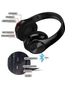 AKKHOO 无线耳机，Jelly 5.0，/手机音乐耳机，无线游戏耳机 - 黑色(升級版) - 查看 9