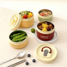 Scatola termica per il pranzo portatile in acciaio inossidabile 304 con posate e borsa termica, contenitore bento a tenuta stagna, riscaldabile in microonde e in acqua calda, isolato anti scottature, contenitore riutilizzabile per insalata di frutta, adatto per studenti e adulti a scuola, in ufficio, per campeggio, picnic, viaggi, ritorno a scuola - Multicolore - Visualizzare 3