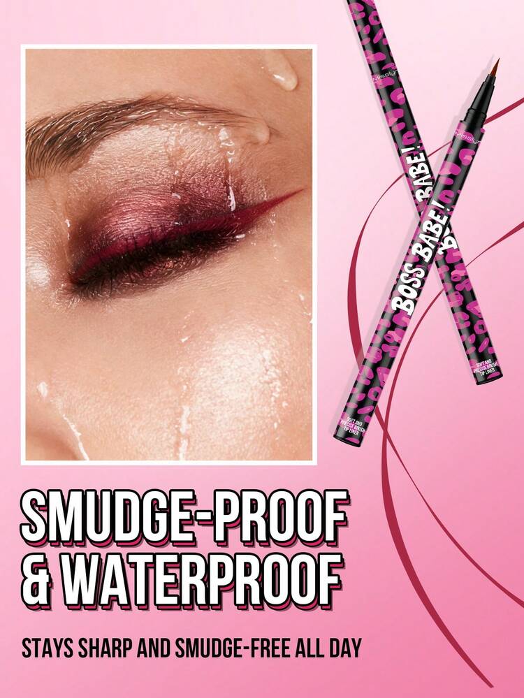 MISSLYN-BOSS BABE！防水液体眼线笔，高显色度，打造浓郁黑色眼线，共有4种深色可选：棕色、黑色、红色和蓝色，持久哑光液体眼线笔。 - 03 RED - 查看 4