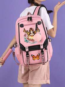 Butterfly Cute Girl's Ultra-Light Weight Campus Backpack, Fashion Lightweight Travel Backpack, Ergonomic Design School Bag, Handbag, Casual Bag For Back To School Season,Large-Capacity Multi-Layer Pencil Case,Back To School Supplie Essentials Office Supplies Valentine's Day Gifts - Multicolor - View 6