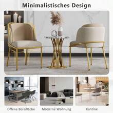 2 St Moderner Stuhl Mit Schrägstuhlbein Und Verstellbare Füße , Ideal Für Wohnzimmer, Offene Bürofläche, Esszimmer (Beige+Khaki) - 白色 - 查看 4