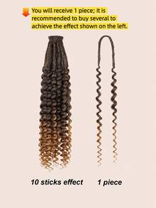 24英寸单股双尾直发/卷发合成假发，毛毡假发，手工钩编辫子，低温合成辫子，深卷，渐变色，适合女性派对、节日、音乐节、派对配饰，也适合日常佩戴、沙龙造型、角色扮演和婚礼。 - 彩色 - 查看 3