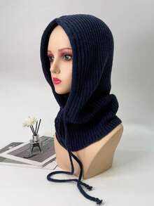 新款拉法帽，女士防风羊毛保暖颈套帽，冬季保暖护耳帽