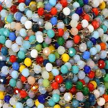 1米不锈钢水晶珠链，彩色雕刻珠链，适合DIY波西米亚风格首饰制作，手链、项链、脚链等配饰 - 珠鍊 - 查看 4