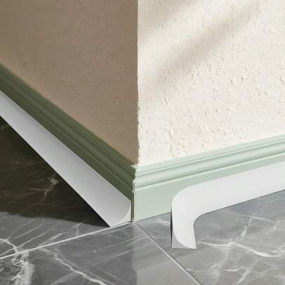 1 pieza 100cm/200cm/300cm Tira flexible en forma de L, tira decorativa flexible, tira adhesiva de silicona de doble cara para bordes de piso, esquinas de pared, escaleras, gabinetes y bordes de bañera, 1.5cm x 1.5cm
