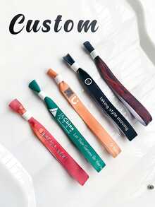 Pulseiras personalizadas para festas, pulseiras elásticas de tecido ideais para aniversários, festivais e eventos. Perfeitas para festas de aniversário de adultos, eventos corporativos e encontros, decoração de festas, casamentos, festas em geral, shows, exposições, artigos para feriados, pulseiras VIP, acessórios para festas de Natal, elegantes e românticas, decoração de outono. - Multicolorido - Ver 3