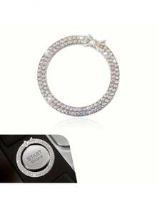 1 件闪亮汽车发动机点火旋钮环，领结设计，汽车启动环贴纸，通用车辆启动按钮盖，适用于卡车、SUV - A - 查看 5