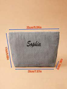 Personalized Bridesmaid Makeup Bag, Women's Large Capacity Mesh Makeup Bag, Bridesmaid Gift, Cosmetic Storage Pouch, Embroidered Letter Toiletry Bag, Embroidered Makeup Bag, Bridesmaid Makeup Bag, Bridesmaid Gift, Women's Gift, Personalized Gift, Wedding Party, Gift, Bridal Shower Engagement Gift, Casual Urban - Multicolor - View 8