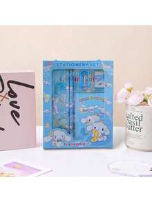 6pcs/Set Coulomi Cinnamon Dog, My Melody, Hello Kitty Cartoon Ruler, Pencil Sharpener, Eraser, Notebook Stationery Set, Creative Drawing And Office Supplies, Hello Kitty Stationery Gift Set (Some Accessories May Be Random) (Packaging Design Is Random) - Multicolor - View 4