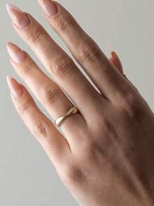 1 pièce Bague de style vintage en argent sterling 925 avec incrustation de zircone, cadeau de bijoux à la mode pour l'anniversaire - Doré - Voir 4