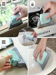 二合一窗台清洁刷 - 可拆卸窗台刷、玻璃角清洁器和塑料缝隙清洁工具 - 清洁刷、缝隙清洁湿巾、家用缝隙刷、可拆卸可水洗缝隙除尘器、清洁难以触及的角落、窗缝刷、厨房和浴室配件、清洁工具、万圣节和圣诞节装饰礼品 - 彩色 - 查看 8