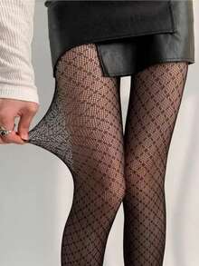 女士甜美洛丽塔薄纱格子过膝长筒袜 - 轻盈舒适，是搭配洛丽塔服饰、连衣裙和玛丽珍鞋的理想之选 - 彩色 - 查看 7