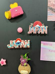 1 Peça Ímã de Geladeira com Letra Japonesa, Ímã de Resina com Tema Ukiyo-E, Ímã Lembrança de Viagem, Ímã de Paisagem de Landmark Pintado em 3D, Coleção Criativa de Viagem, Presente Criativo de Decoração Doméstica, Ímã de Geladeira de Resina PVC Relevo 3D de Alta Qualidade, Decoração de Cozinha, Ímã de Paisagem Famosa, Presente de Decoração Doméstica para Amantes de Viagem - Multicolorido - Visão 8