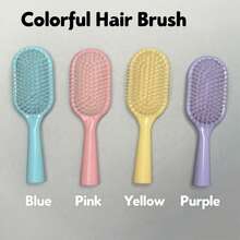 1pc Macaron Color Upright Portable Cute Anti-Static Hairbrush, Suitable For Men And Women With Long Hair - Multicolor - View 8